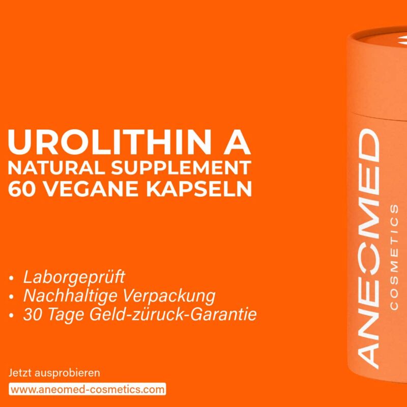 ANEOMED Cosmetics Urolithin A 500mg vegane Kapseln Beschreibung Wirkung Longevity Laborgeprüft Nachhaltig