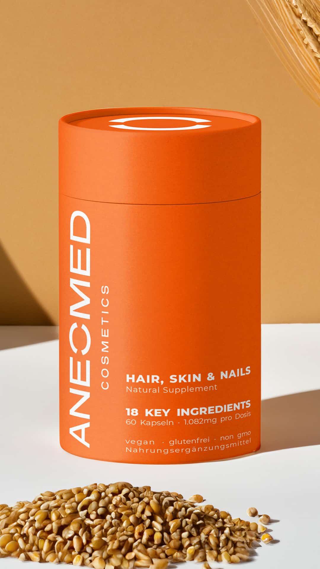 ANEOMED Cosmetics - Hair, Skin und Nails Haare, Nägel und Haut Nahrungsergänzungsmittel vegan 18 Inhaltsstoffe Haarkapseln